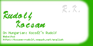 rudolf kocsan business card